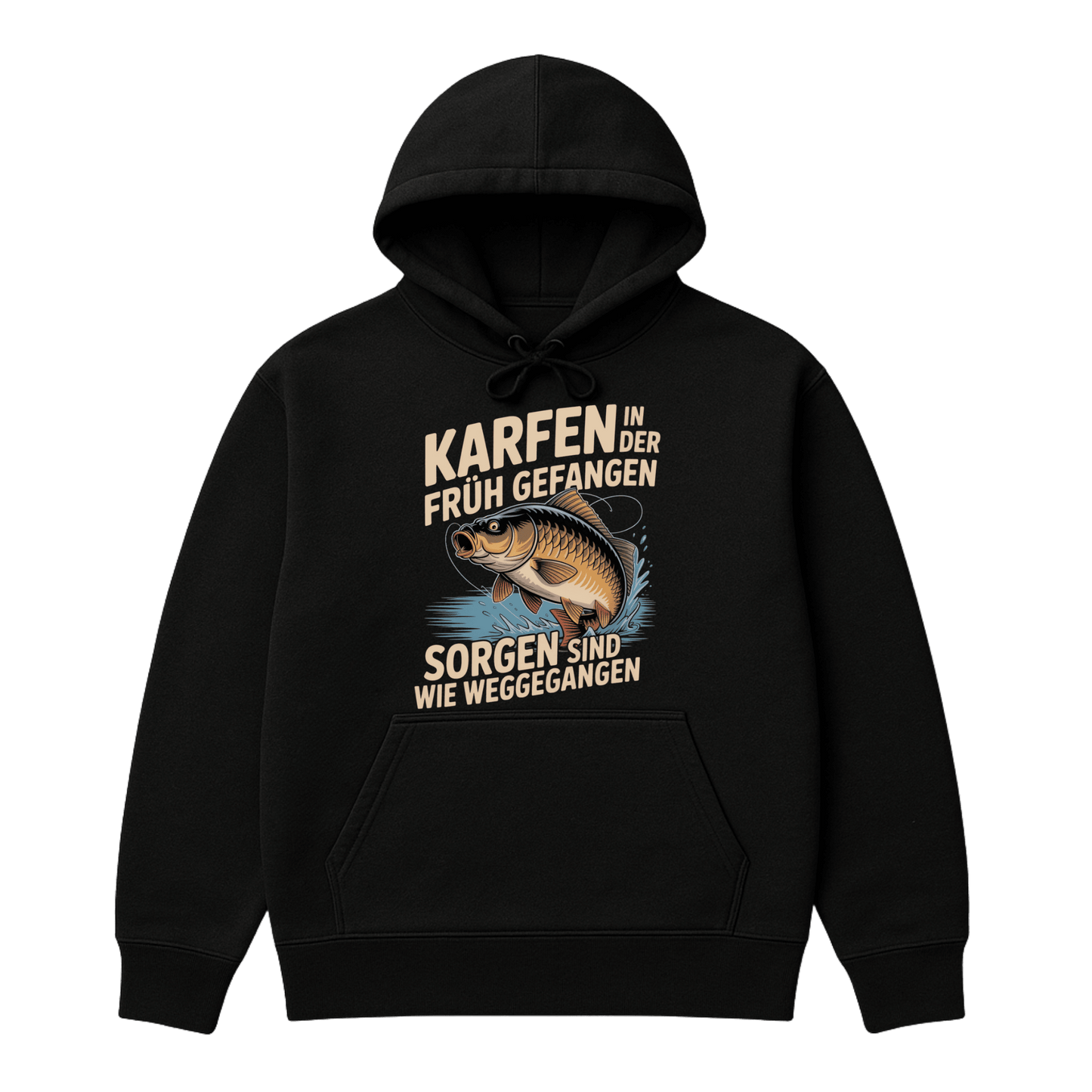 Hoodie Karpfen in der Früh gefangen