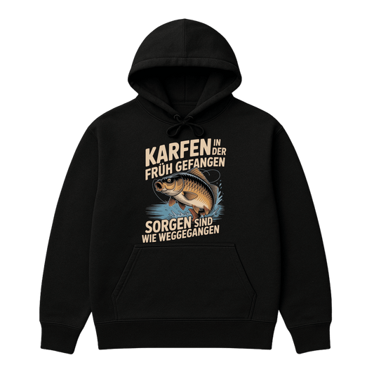 Hoodie Karpfen in der Früh gefangen