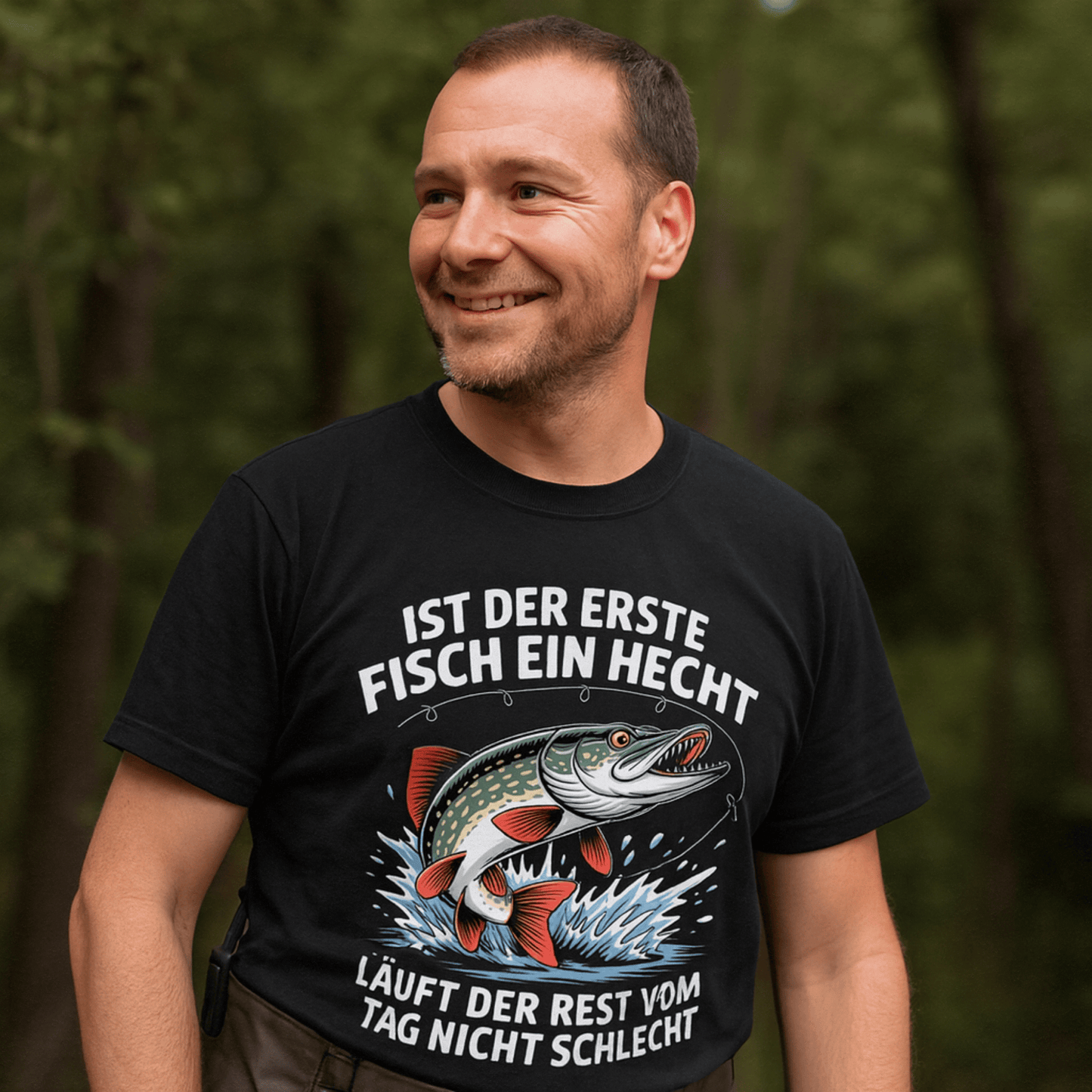 T-Shirt Ist der erste Fisch ein Hecht
