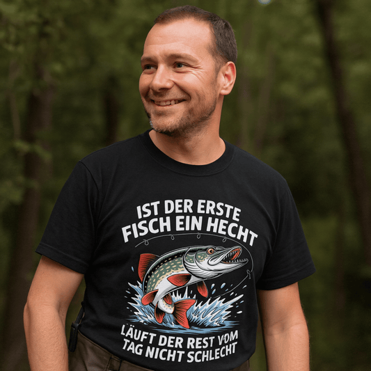 T-Shirt Ist der erste Fisch ein Hecht