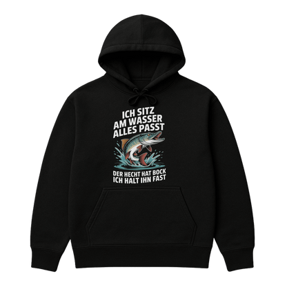 Hoodie Ich sitz am Wasser alles passt