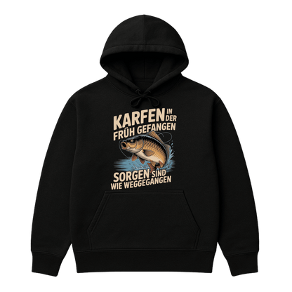 Hoodie Karpfen in der Früh gefangen
