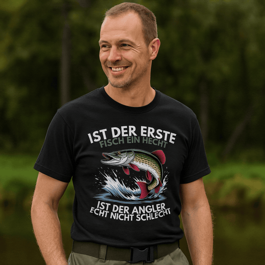T-Shirt Ist der erste Fisch ein Hecht